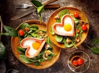 Пазл Яичница со шпинатом 