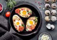 Jigsaw Puzzle Fried eggs in avocado