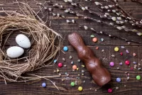 Quebra-cabeça Eggs, willow and hare