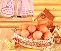 Zagadka Eggs at the hut