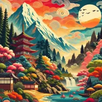 Quebra-cabeça Japanese landscape
