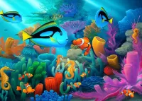 Quebra-cabeça Bright underwater world