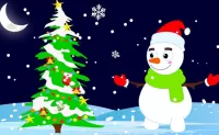 Puzzle Christmas tree and snowman