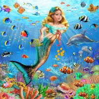 Jigsaw Puzzle A young mermaid