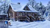 Пазл Загородный дом зимой