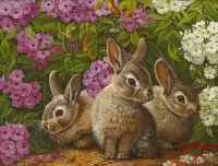 Jigsaw Puzzle Hares and phloxes