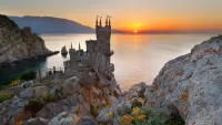 Puzzle Sunset and castle