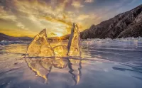 Слагалица Sunset on lake Baikal