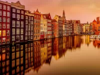 Quebra-cabeça Sunset in Amsterdam