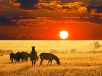 Bulmaca Sunset in Namibia