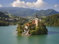 Jigsaw Puzzle Bled lake. Slovenia