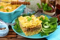 Jigsaw Puzzle Casserole with meat