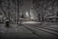 パズル Snowy street