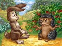 Jigsaw Puzzle Hare and hedgehog