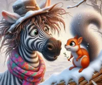 Jigsaw Puzzle Zebra and squirrel