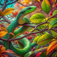 Jigsaw Puzzle Green snake