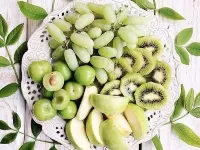 Пазл зеленые фрукты