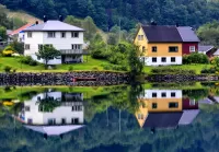 Puzzle fjord mirror