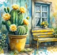 Rompecabezas Yellow cactus