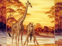 Пазл Жирафы