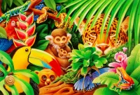 Jigsaw Puzzle Jungle animals