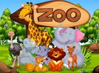 Jigsaw Puzzle Animals in the zoo