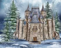 Пазл Зима и замок