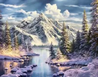 Jigsaw Puzzle Winter in the mountains