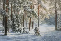 Пазл Зима в лесу