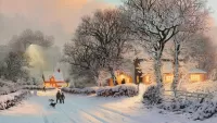 Jigsaw Puzzle Winter in the village