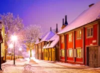 Bulmaca Winter in the old town