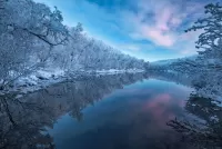 Пазл Зимнее озеро