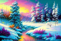 Quebra-cabeça Winter landscape