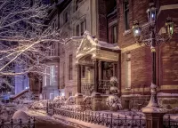Quebra-cabeça Winter night in Chicago
