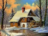 Jigsaw Puzzle Winter at the mill