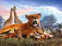Rompecabezas Animals and Kilimanjaro