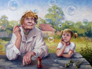 Пазл «Бабушка и внучка»