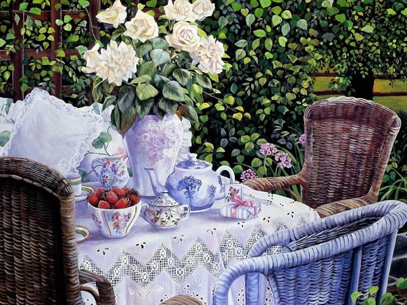Пазл Чай в саду