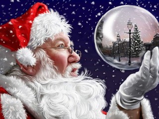 Пазл «Дед Мороз и шар»