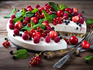 Пазл «Десерт с ягодами»