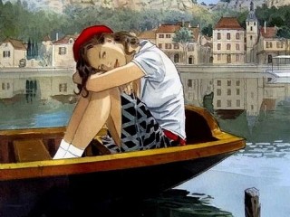 Пазл «Девушка в лодке»