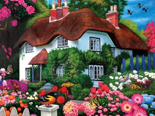 Пазл «Дом в саду»