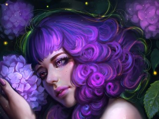 Пазл «Фиолетовые волосы»