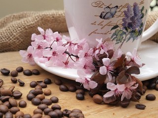 Пазл «Кофе и сакура»