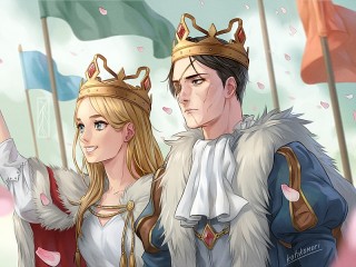 Пазл «Королева и король»