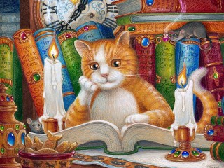 Пазл «Кот литератор»