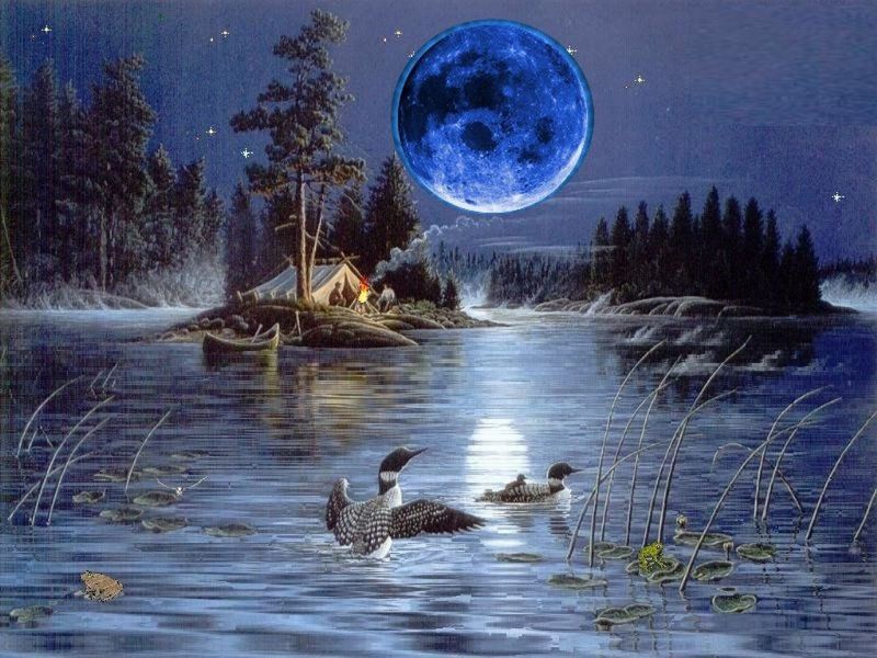 Пазл Луна над рекой 