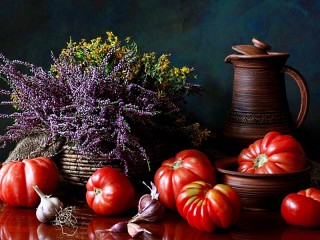 Пазл «Натюрморт с помидорами»