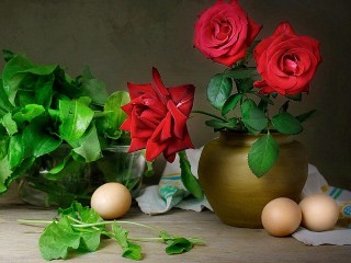 Пазл «Натюрморт с розами»