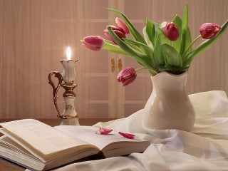 Пазл «Натюрморт с тюльпанами»